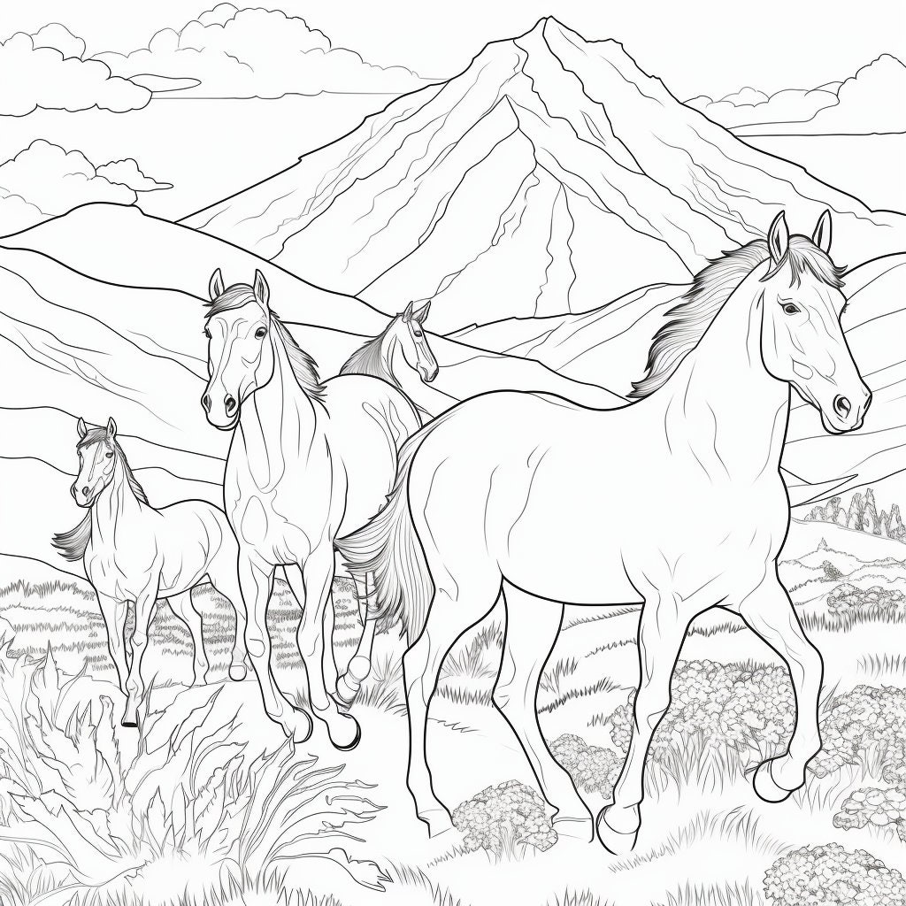 Brumby Coloring Book for Kids Snowy Mountains of Australia 84 Instant ...