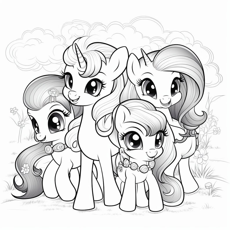 20 Printable Pony Coloring Pages | Instant Download | 1024 X 1024 Px - Etsy