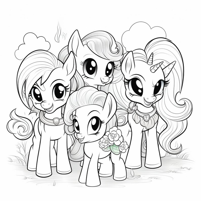 20 Printable Pony Coloring Pages | Instant Download | 1024 X 1024 Px - Etsy