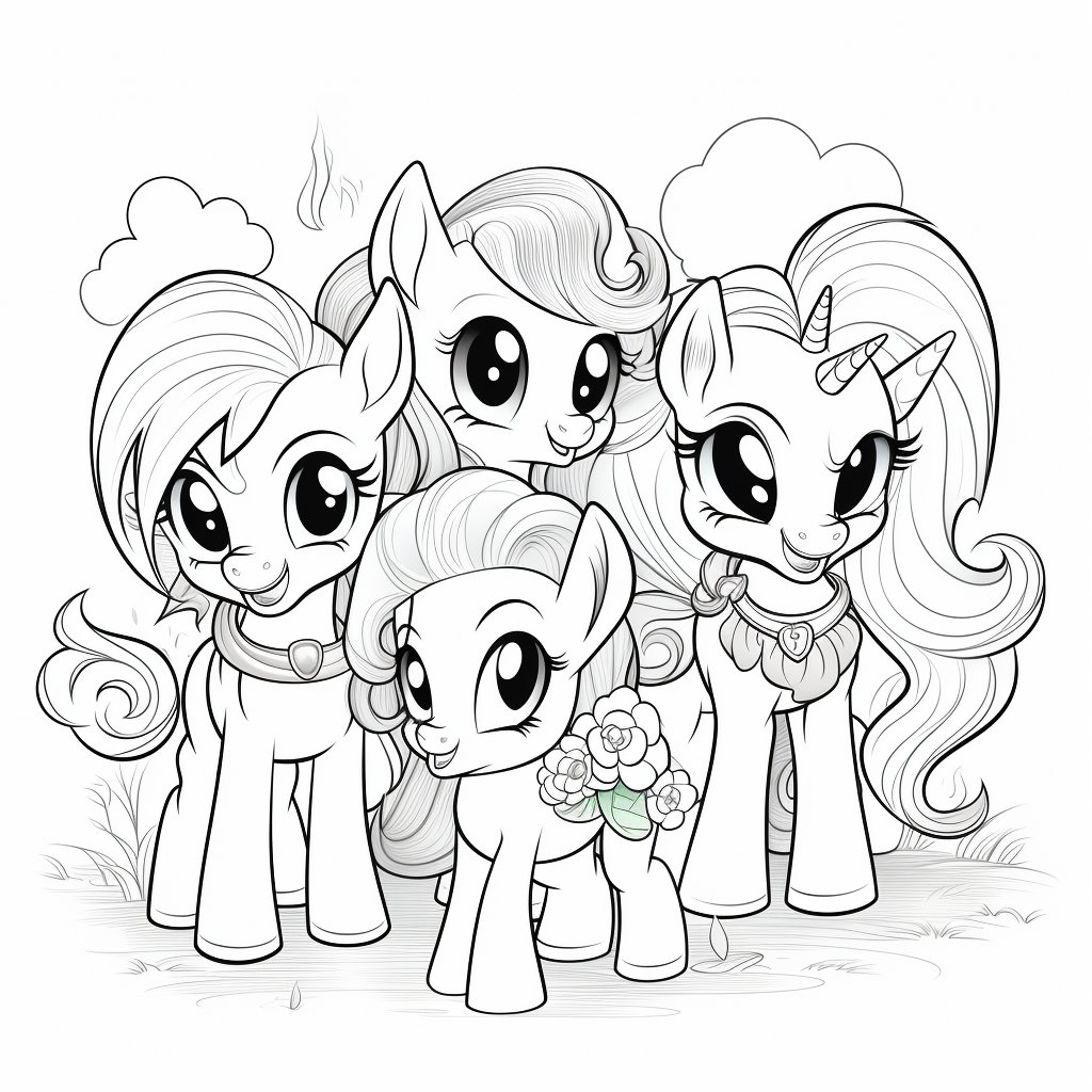 20 Printable Pony Coloring Pages | Instant Download | 1024 X 1024 Px - Etsy