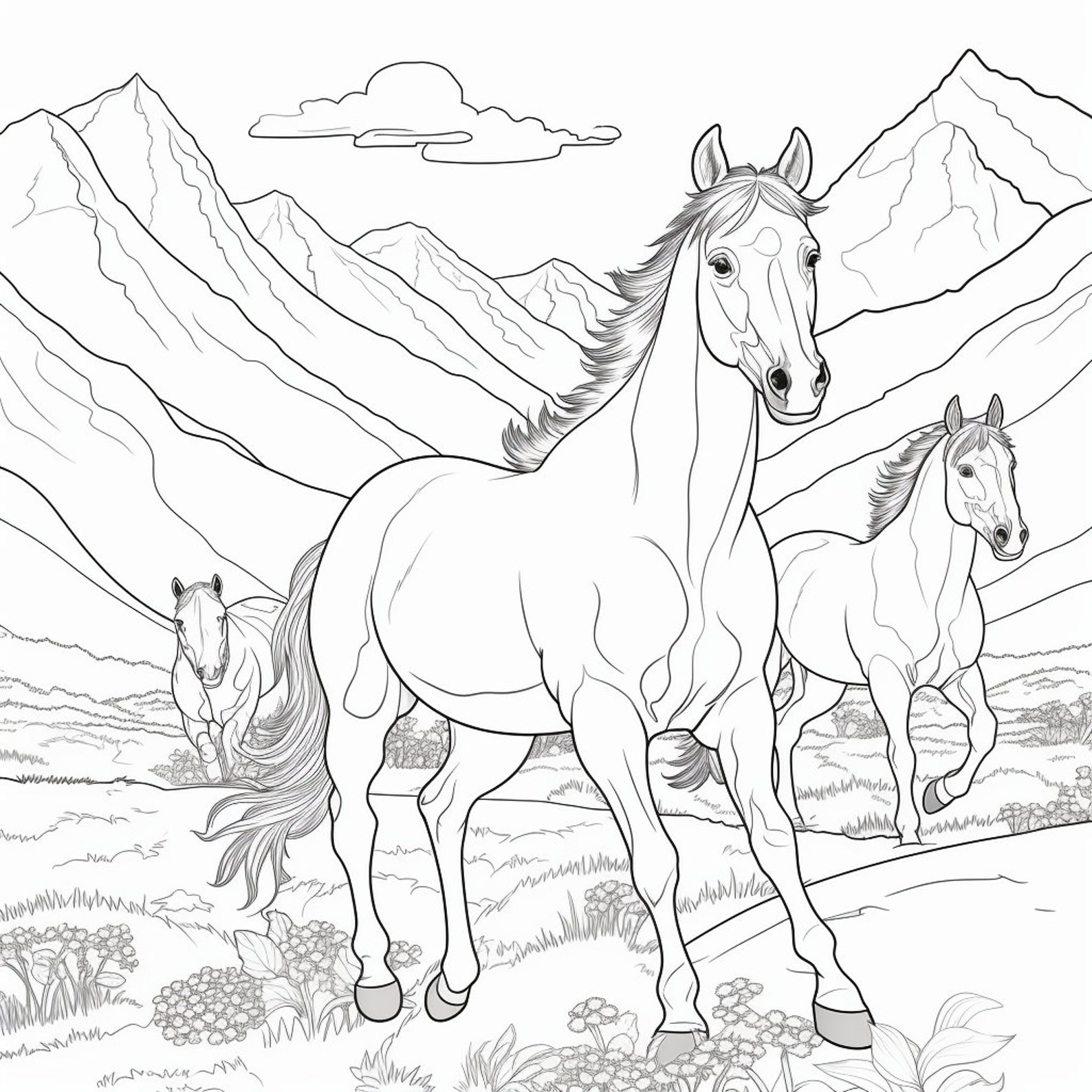 Brumby Coloring Book for Kids Snowy Mountains of Australia 84 Instant ...