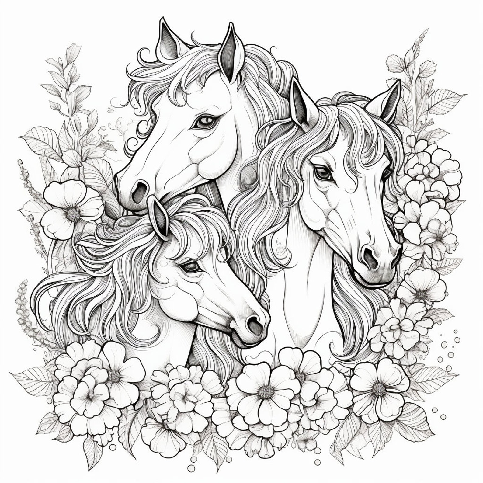 20 Printable Pony Coloring Pages | Instant Download | 1024 X 1024 Px - Etsy