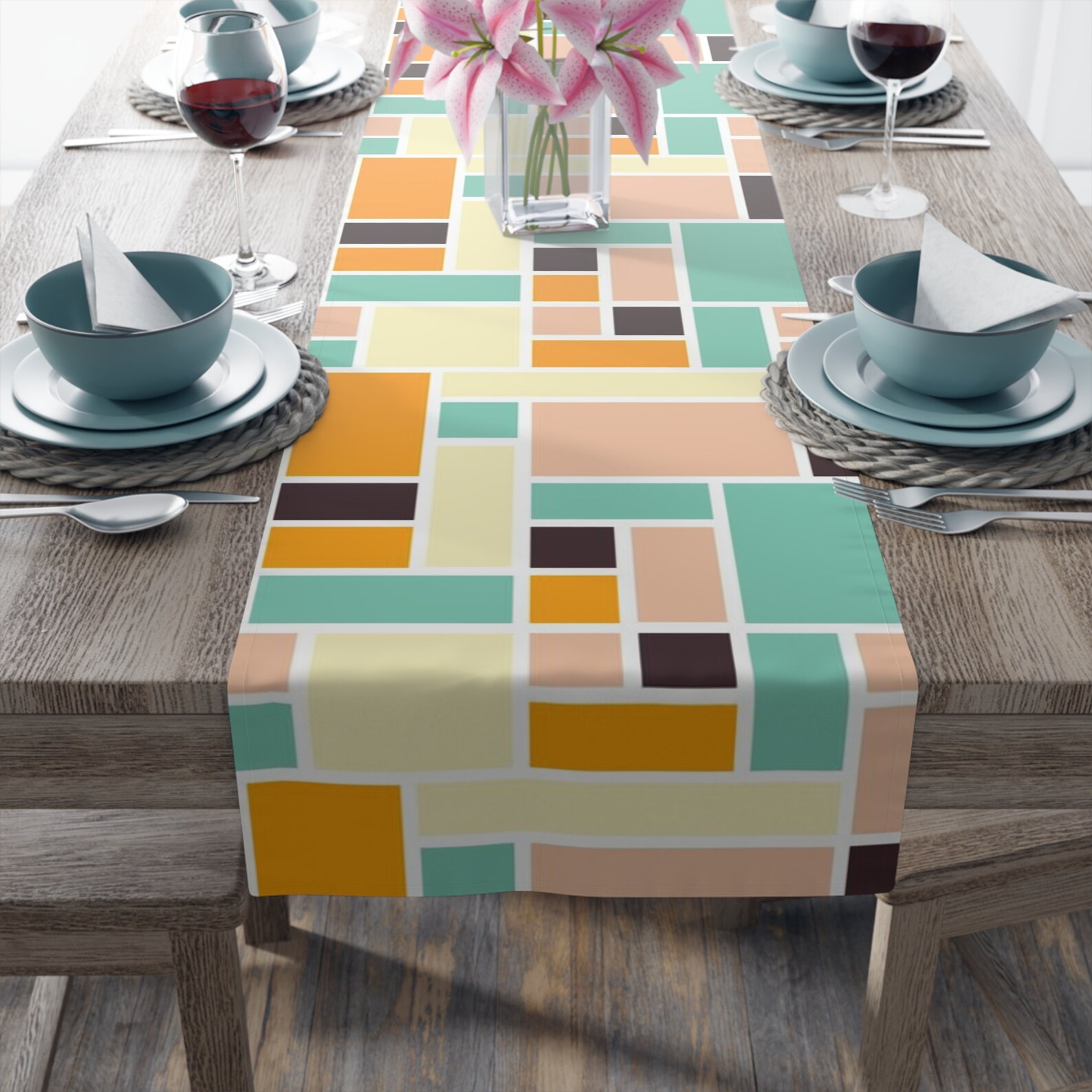 Mid Century Modern Table Runner Mid Century Table Runner Etsy