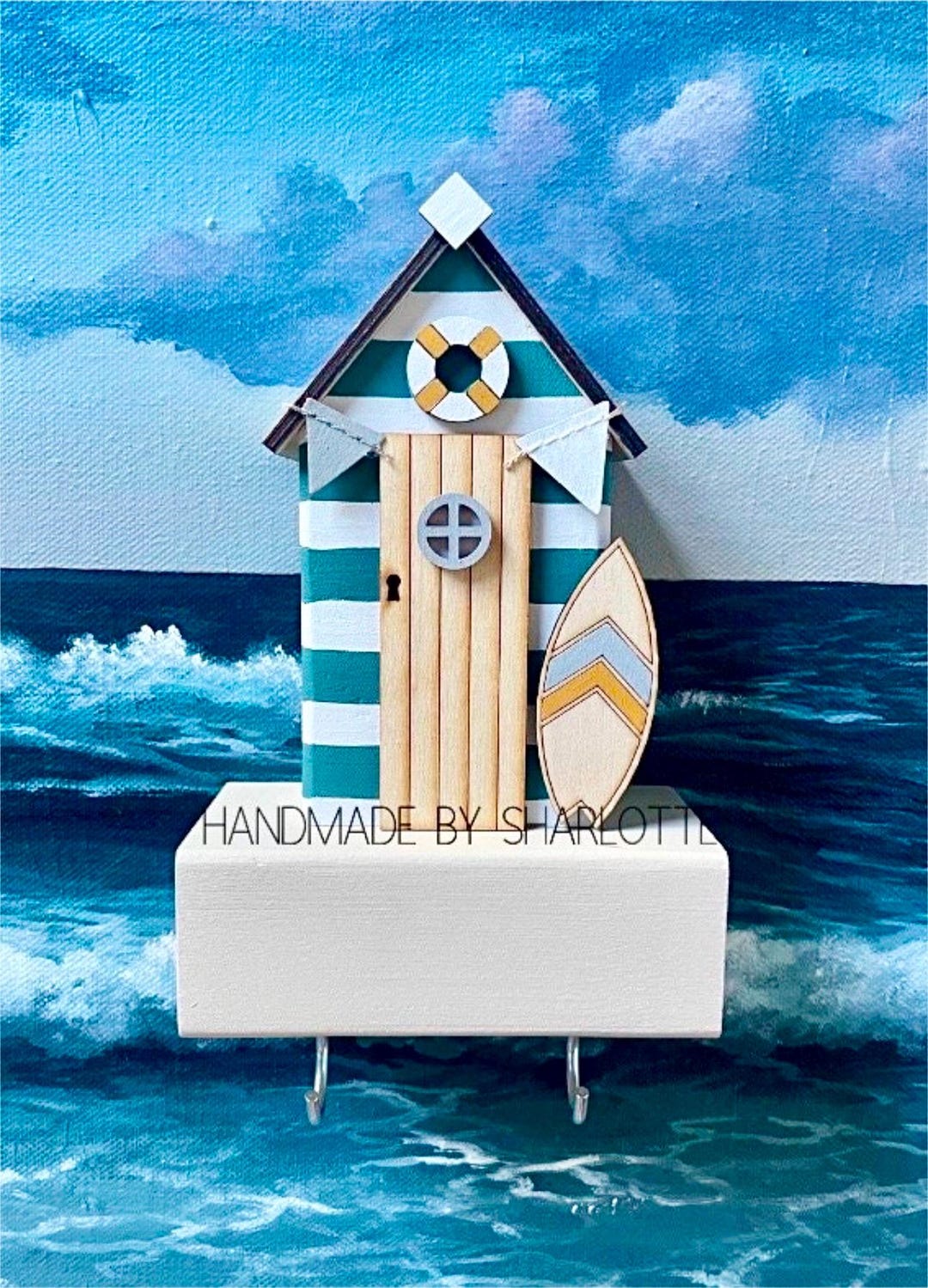 Beach Key Rack Beach Hut Wooden Keyrack Key Hook Holder, Nautical Home Decor ...