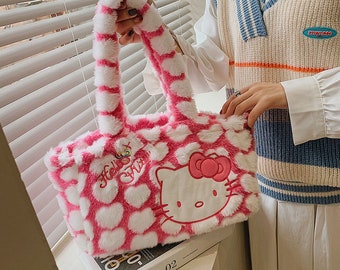 Hot Pink Fur Handbag, Fur Crossbody Bag