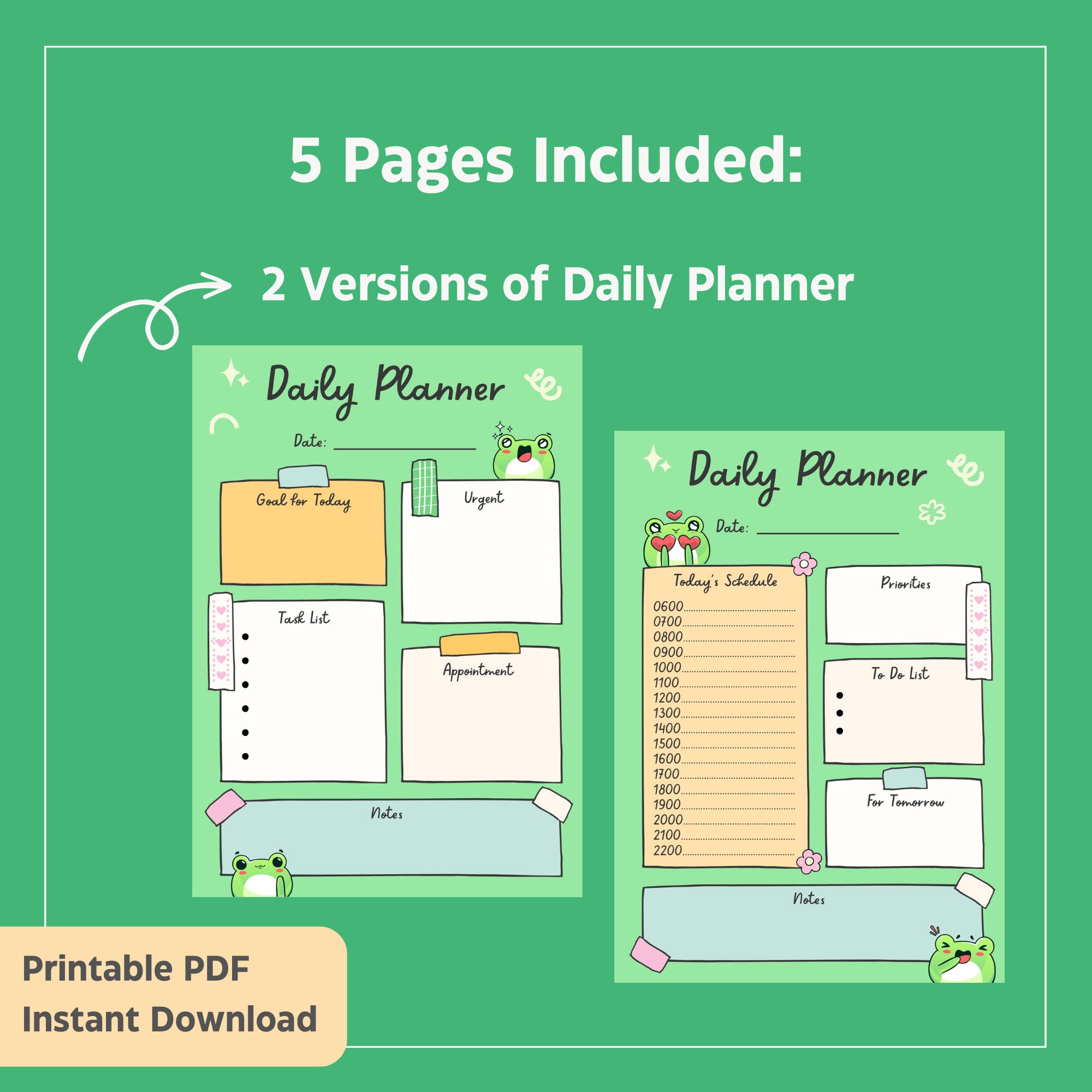 Cute Kawaii Daily Planner, Weekly Planner and Monthly Planner I Cute ...