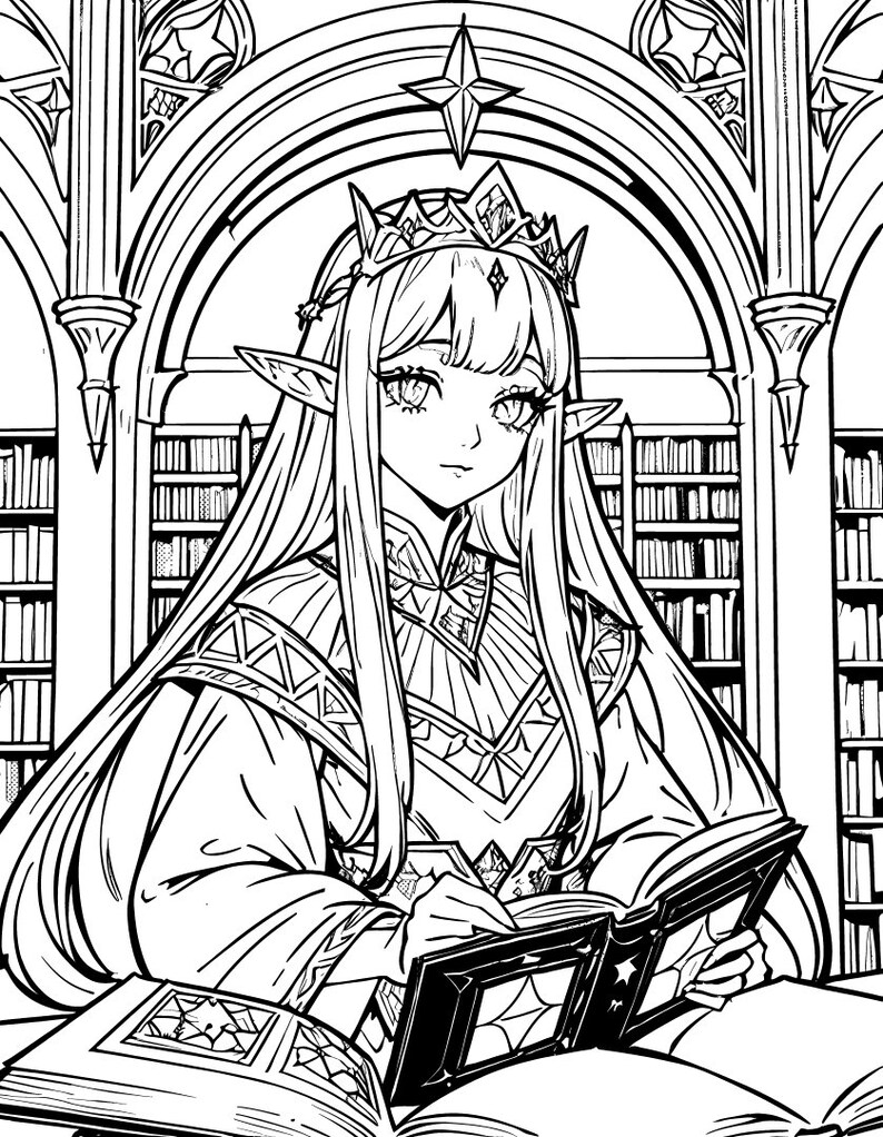 Elf Princess Coloring Pages Printable Download 20 Coloring - Etsy