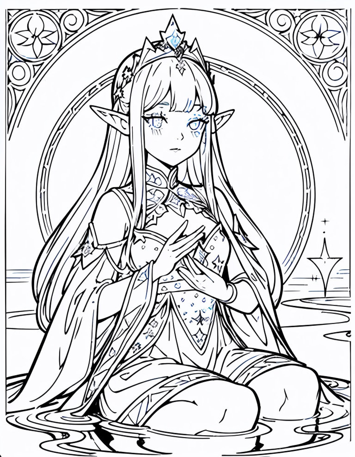 Elf Princess Coloring Pages Printable Download 20 Coloring - Etsy