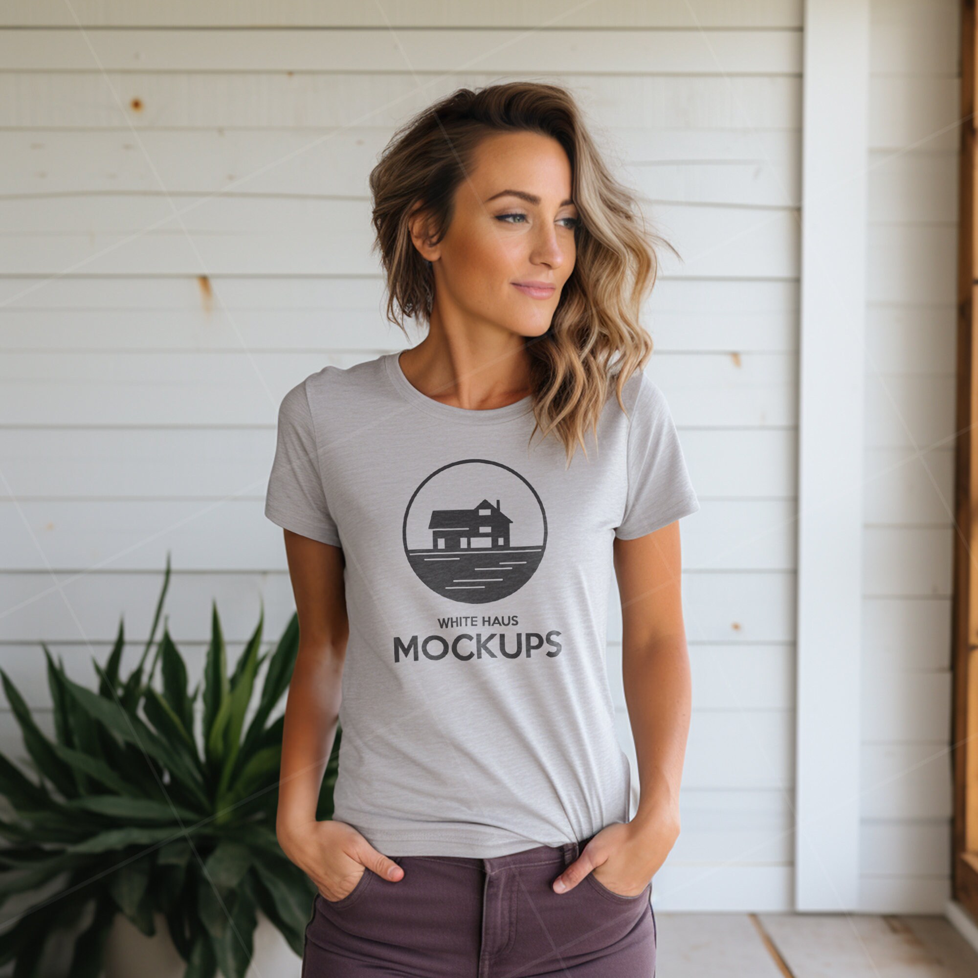 Ash Bella Canvas 3001 T-shirt Mockup Women's T-shirt - Etsy