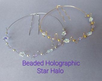 Beaded Holographic Star Halo