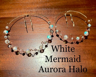 Weiße Meerjungfrau Aurora Bead Halo