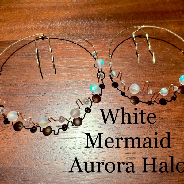 White Mermaid Aurora Bead Halo