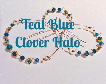 Teal Blue Clover Halo