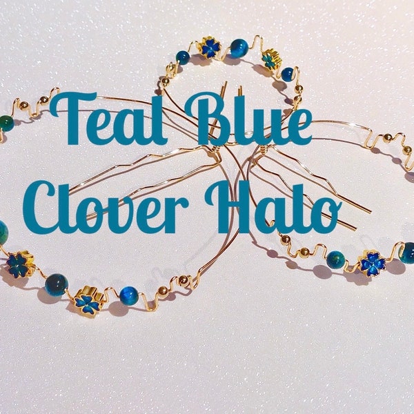 Teal Blue Clover Halo