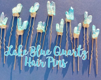 Lake Blue Quartz Hair Pins