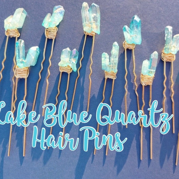 Lake Blue Quartz Hair Pins