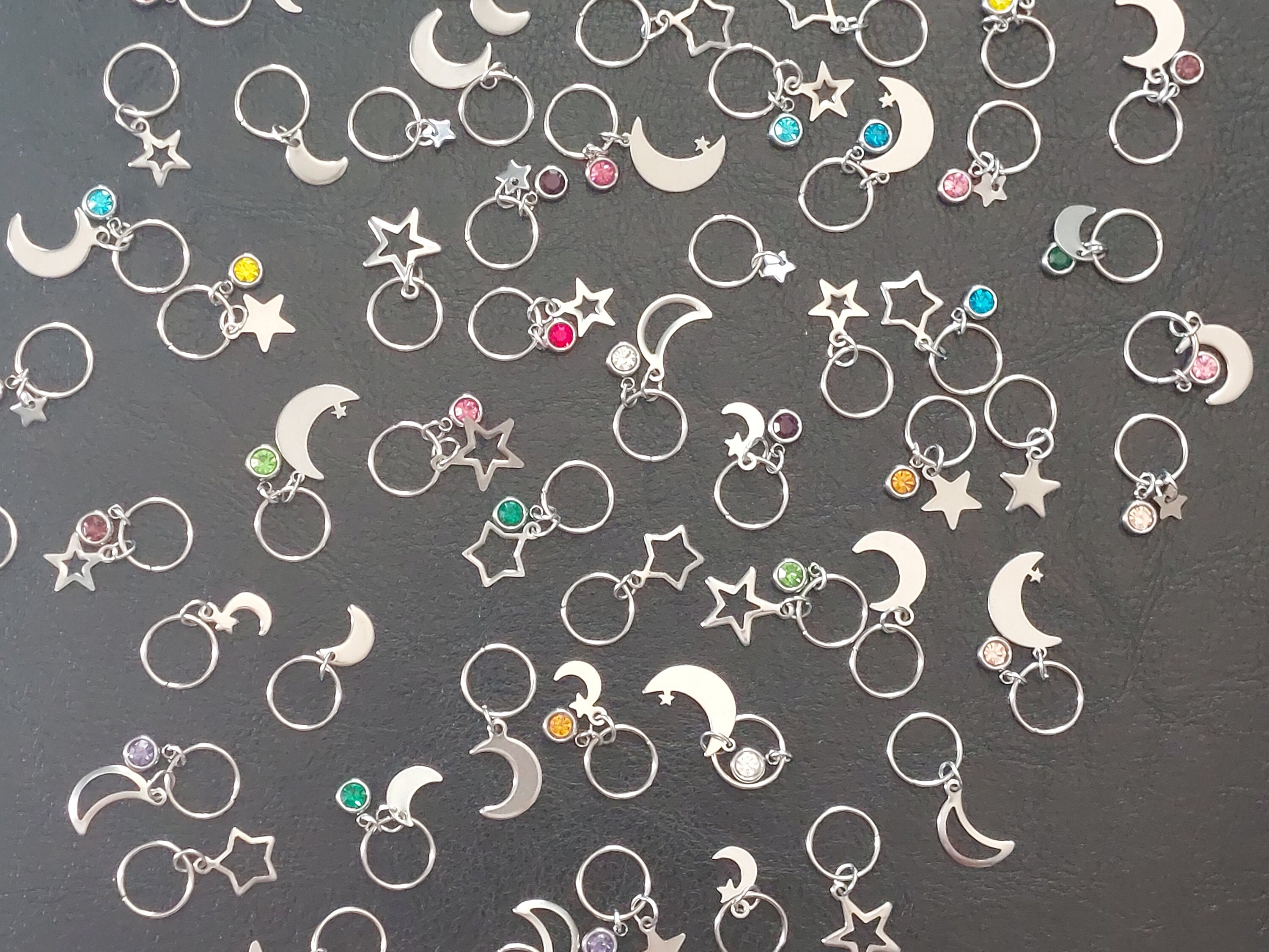 Hera Moon & Stars Silver Shimmer Hair Claw