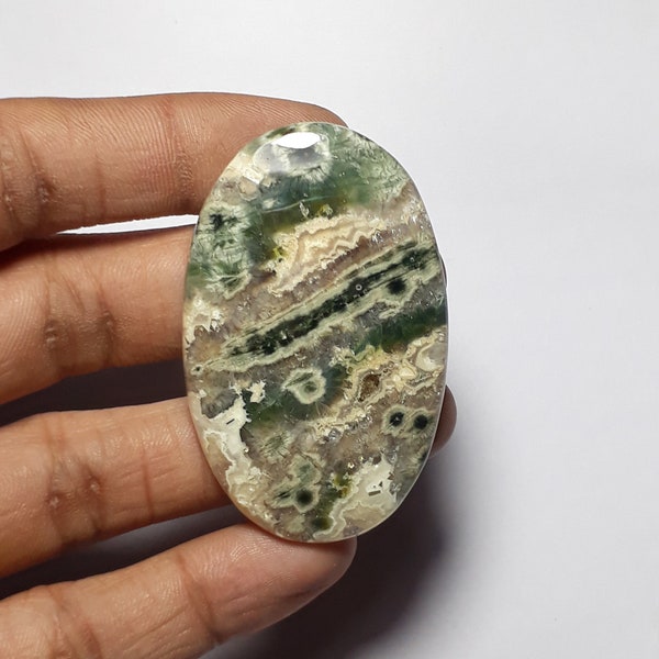 Ocean Jasper cabochon,semi precious loose stone,Ocean Jasper Handmade cabochon,Natural gemstone for jewellery making.   94 Cts. (56X36  MM)