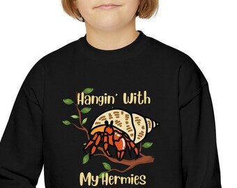 Kids Hermit Crab sweatshirt children long sleeves for boys girls boy girl who loves hermit crabs food supplies castings shells mix Christmas
