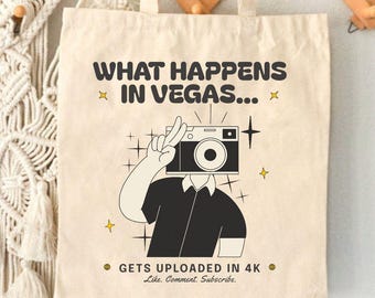 Funny Vegas Vlogger Cotton Canvas Tote Bag