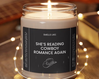 Smut Lover Soy Candle: Cowboy Romance Bookish Gift