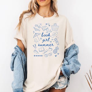 Book Girl Summer Comfort Colors T-Shirt: Oversized Bookish Tee