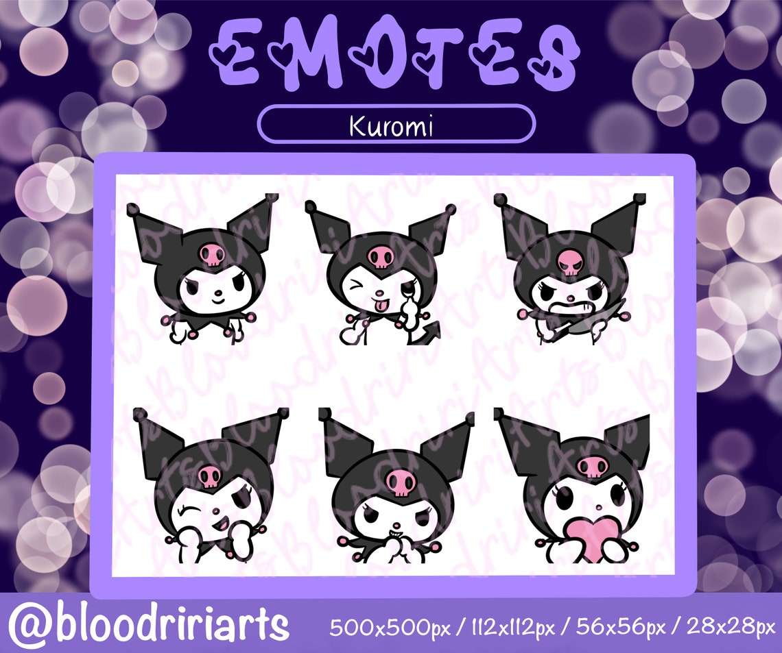 Kurómi Emotes Twitch Discord Emotes Pack 6 Cute Kawaii - Etsy