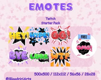 Twitch Starter Pack Emotes || 6 + 1 FREE