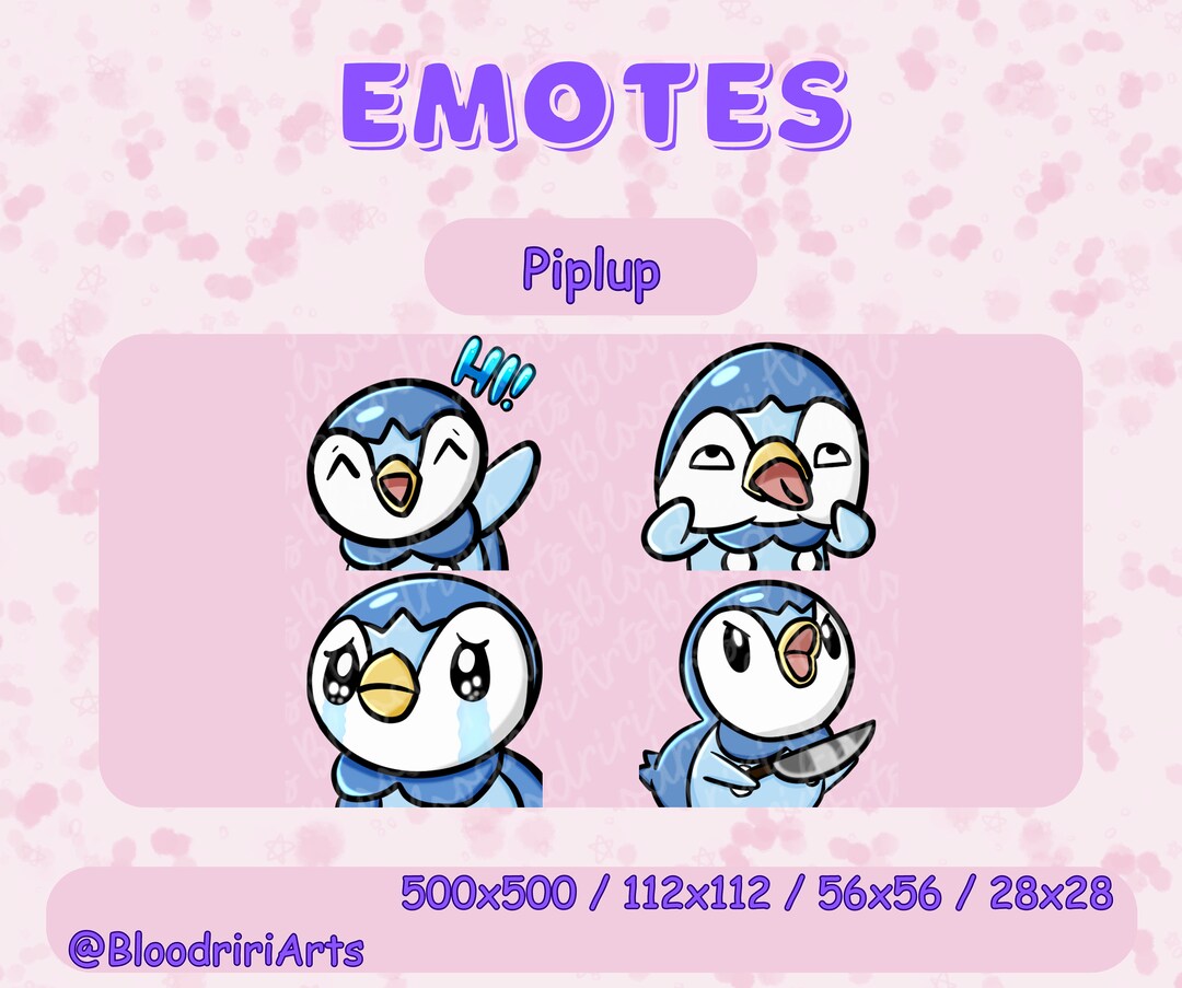 Piplup 4 Emotes Pack Twitch Discord Youtube - Etsy Australia