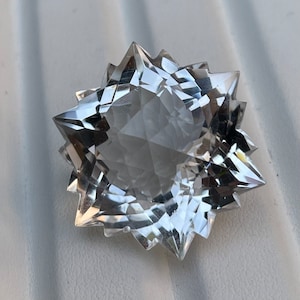 Crystal Quartz Snowflake Cut Faceted GEMSTONE Very Special Snowflake Cut Shape Hexagon, 66.90 Carats, 25 MM,Pendant Size & Jewellery Making
