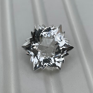 Crystal Quartz Snowflake Cut Faceted GEMSTONE Very Special Snowflake Cut Shape Hexagon, 41.85 Carats, 20.50x20.50MM,Pendant Size & Jewellery