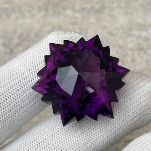 Natural Amethyst Snowflake cut Gemstone,AAA Quality 100% Natural, Amethyst Snowflake Cut Shape Hexagon 27MM, 79.80 carat, pendant size