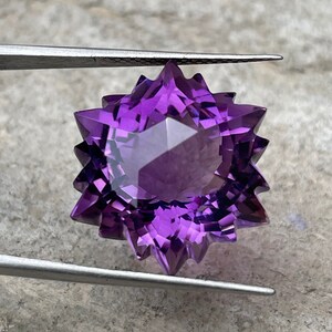 Natural Amethyst Snowflake Cut Faceted GEMSTONE Very Special Snowflake Cut Shape Hexagon, 29.80 Carats, 19x15 MM,Pendant Size& Jewellery