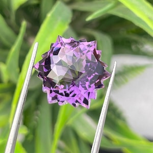 Awesome Top Grade Quality 100% Natural Amethyst Snowflake Cut, Hexagon Shape Cut Stone Loose Gemstone For Making Jewelry, 10.60 Ct. 13.50 MM