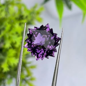 Natural Amethyst Snowflake Cut Faceted GEMSTONE Very Special cut Snowflake Cut Shape Hexagon, 10.70 Carats, 13.50 MM, Jewellery Making
