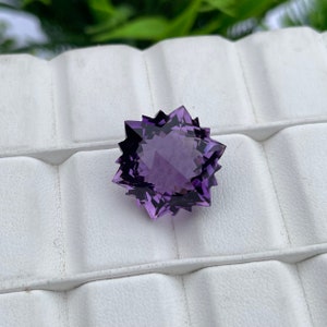 Natural Amethyst Snowflake Cut Faceted GEMSTONE Very Special cut Snowflake Cut Shape Hexagon, 19 Carats, 16.50X13 MM, Jewellery Making
