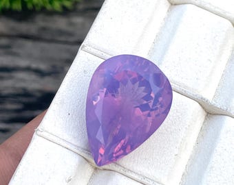 Natural Lavender Quartz Gemstone: Pear Shape, 29.20 ct