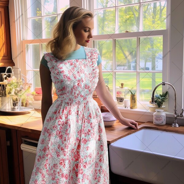 Cross Back Apron – Pale Pink main image 1