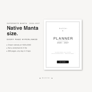 Supernote Planner 2026-2027, A5 Hyperlinked Digital Planner Sized Native for Supernote Manta A5X2, Daily Weekly, ADHD & Focus Friendly