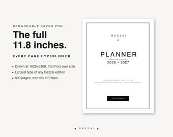 reMarkable Paper Pro Planer 2026–2027, Hyperlink-Planer im nativen 11,8-Zoll-Format für das Paper Pro, Tages- und Wochenplaner (undatiert), geeignet für Menschen mit ADHS