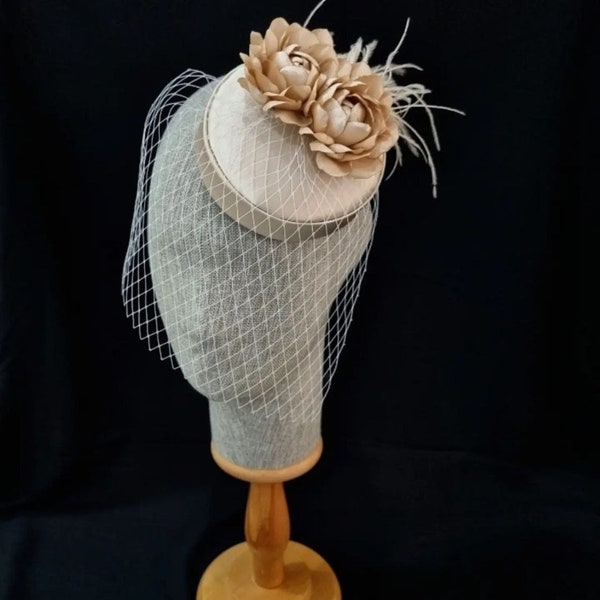 Wedding Hat, Bandeau birdcage veil, Bridesmaids hair accessories, Wedding veil, Women's Tea Party Hat, Fancy Hat, Party Hat