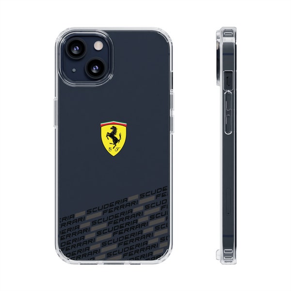 F1 Fórmula 1 Ferrari Fórmula 1 Equipo Funda transparente para iPhone y fundas para Samsung Fundas duras y resistentes que absorben los golpes Teléfono charles Leclerc