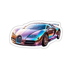 Naklejka premium Bugatti Veyron z ciętym rantem dla miłośników samochodów, motocyklistów, telefonów, laptopów, planerów, pamiętników, kartek, dzienników, albumów, kalendarzy