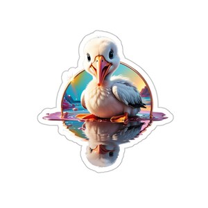 Simpatici adesivi con taglio a bacio premium pulcino pellicano per agenda, diario, abbellimento di carte, journaling, album di ritagli, calendario