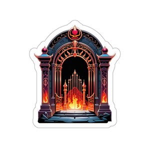 Portes d'entrée de l'enfer, autocollant premium fire-cut pour téléphone, ordinateur portable, agenda, agenda, carte, journal, album de coupures, calendrier
