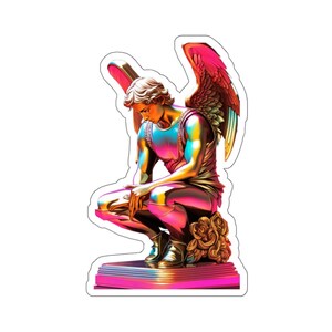 Superbe sticker ange premium découpé pour téléphone, ordinateur portable, agenda, agenda, carte, journal, album de coupures, calendrier