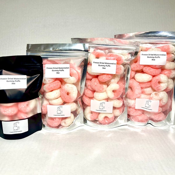 Freeze Dried Watermelon Flavored Gummy Ring Puffs Party Snacks Made Fresh