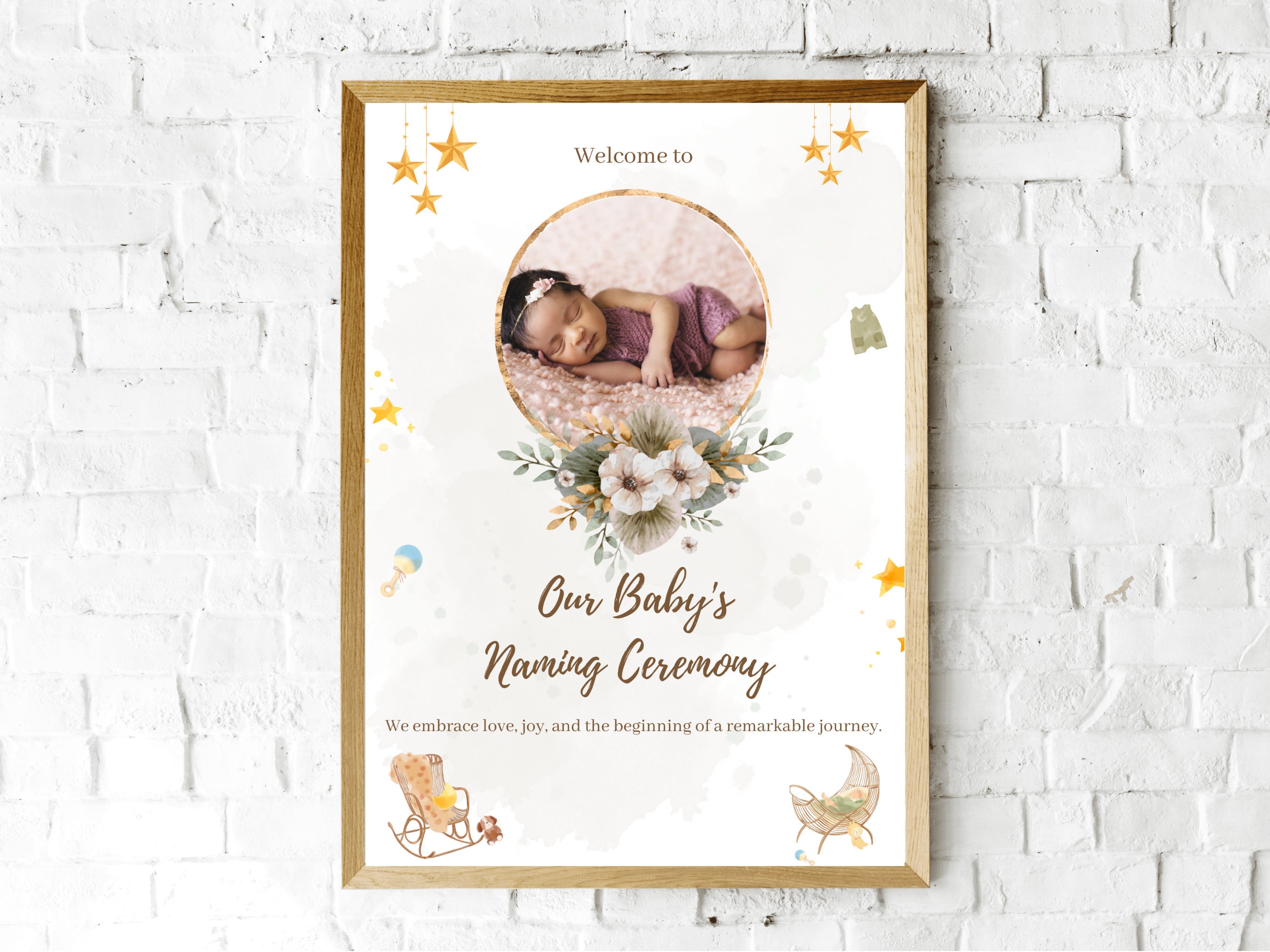 Editable Cradle Naming Invitation Template & Digital Cradle Invite