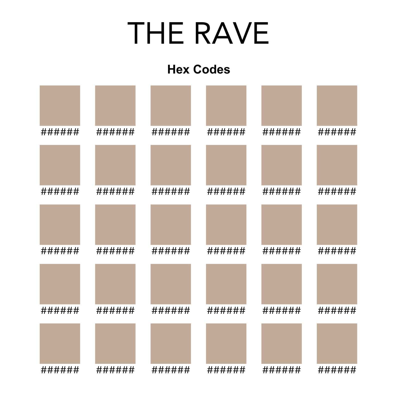 Procreate and Hex Code Color Palette - the Rave | Procreate Tools ...