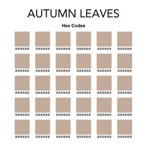Procreate and Hex Code Color Palette - Autumn Leaves Gradient (30 ...